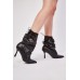 Tie Up Ankle Heeled Boots