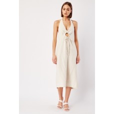 Tie Up Front Linen Dress