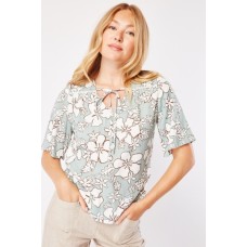 Tie Up Front Short Sleeve Top