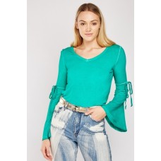 Tie Up Sleeve Detail Top