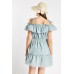 Tie Up Strap Tiered Mini Dress