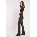 Tie Up Waist Flared Knitted Trousers