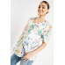 Tropical Print Short Sleeve Top