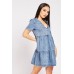 V Neck Denim Tiered Dress