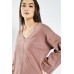 V-Neck Dropped Shoulder Knit Top