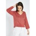 V-Neck Dropped Shoulder Knit Top