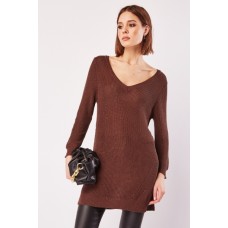 V-Neck Loose Knit Metallic Insert Jumper