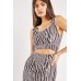 Zebra Stripes Cut Out Bodycon Dress