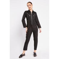 Zip Up Cargo Jumpsuit