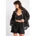 Zip Up Lace Top And Shorts Set