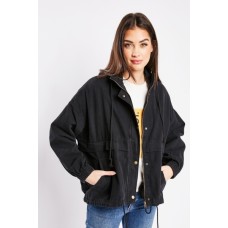 Zipped Cotton Side Pockets Jacket