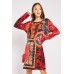 Zipped Sleeve Printed Dress